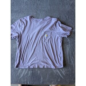 Carhartt Mens Loose Fit Pocket T-Shirt Lavender Purple Short Sleeve Logo Tee M
